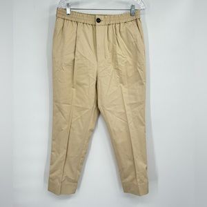 AMI Alexandre Mattiussi Women Beige Cotton Pleated Khaki Pants Sz 42 (US 16) New